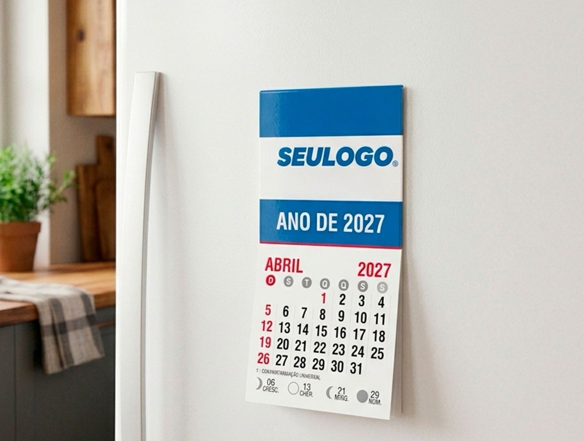 Calendário de geladeira personalizado para 2027